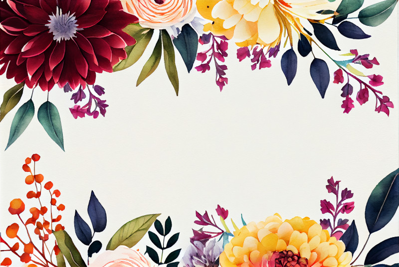 Watercolor Colorful Flower Background