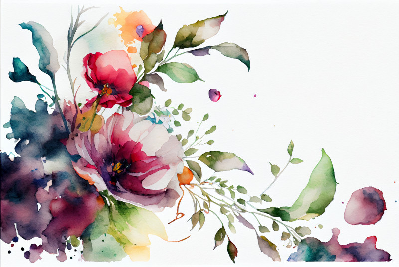 Watercolor Colorful Flower Background Image