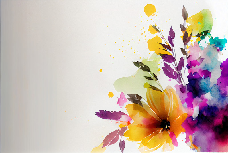 Watercolor Colorful Flower Background