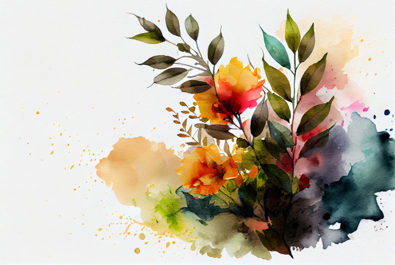 Watercolor Colorful Flower Background Image