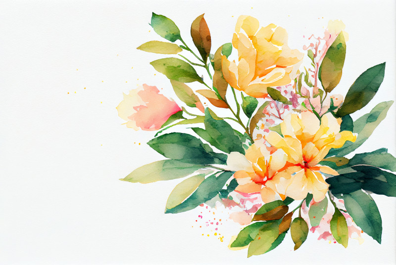 Watercolor Colorful Flower Background