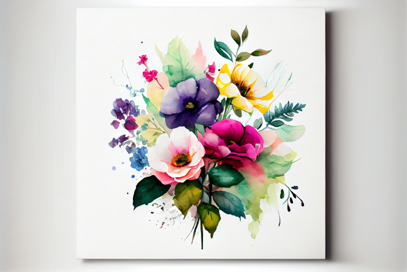Watercolor Colorful Flower Background Image