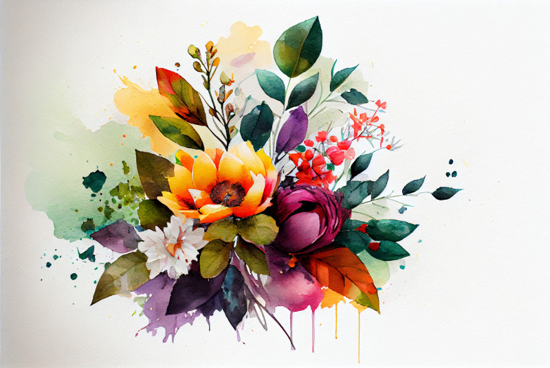 Watercolor Colorful Flower Background Image
