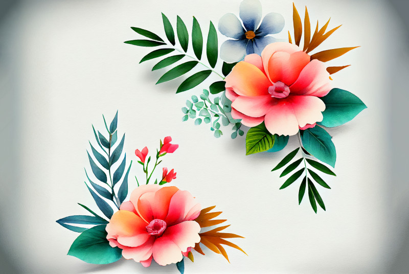 Watercolor Colorful Flower Background Image