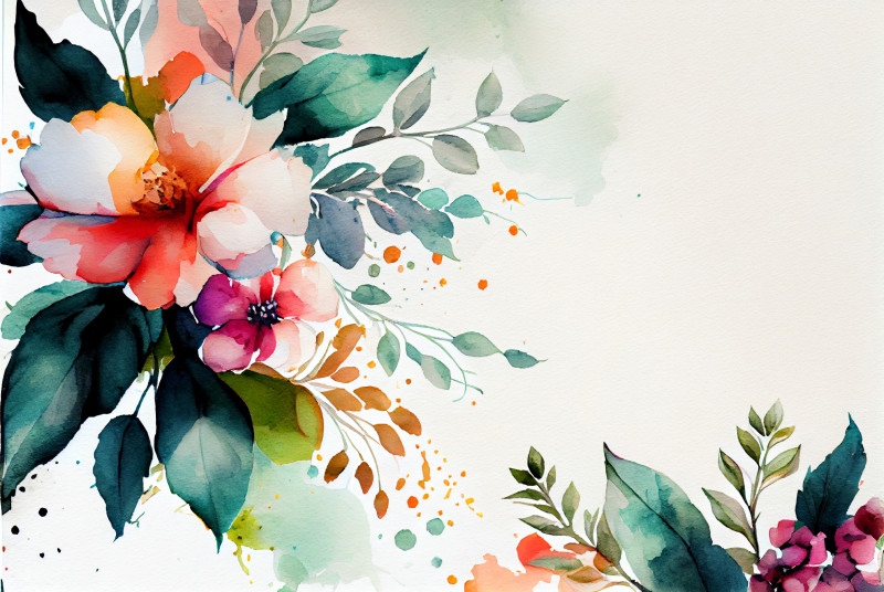 Watercolor Colorful Flower Background Image