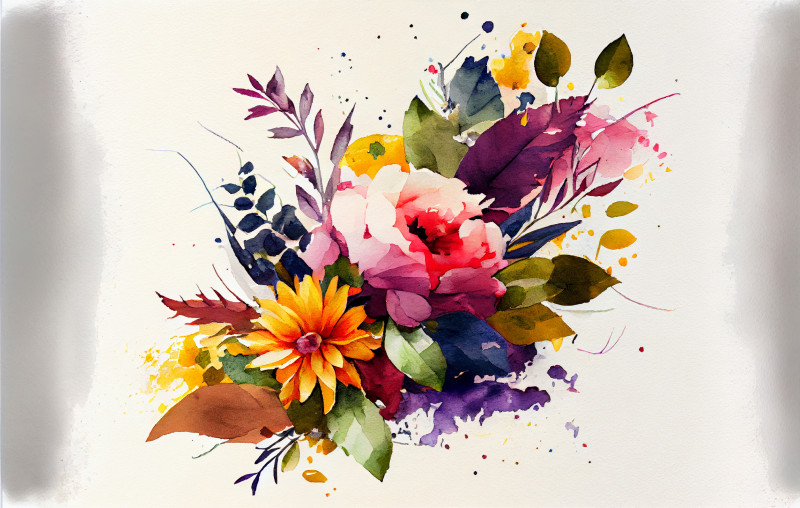 Watercolor Colorful Flower Background Image
