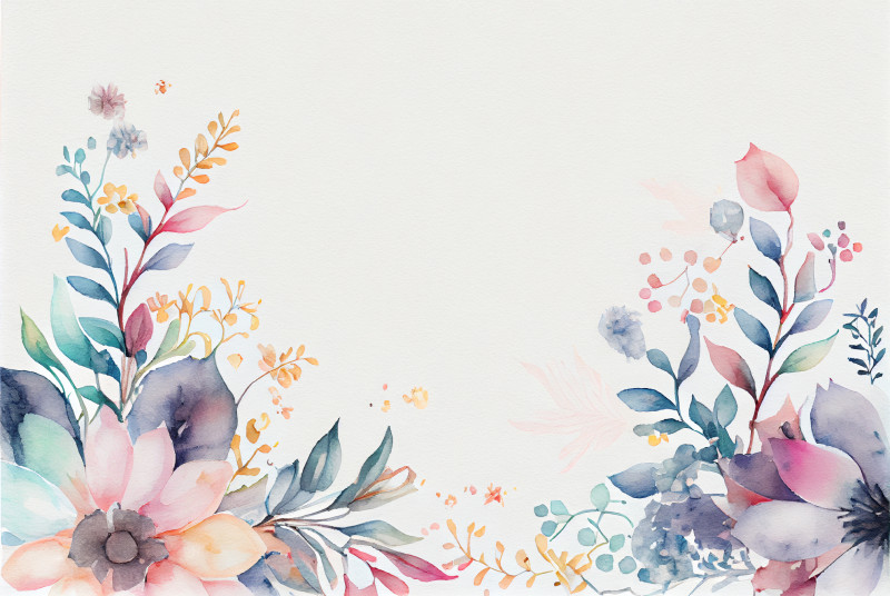 Watercolor Pastel Flower Background
