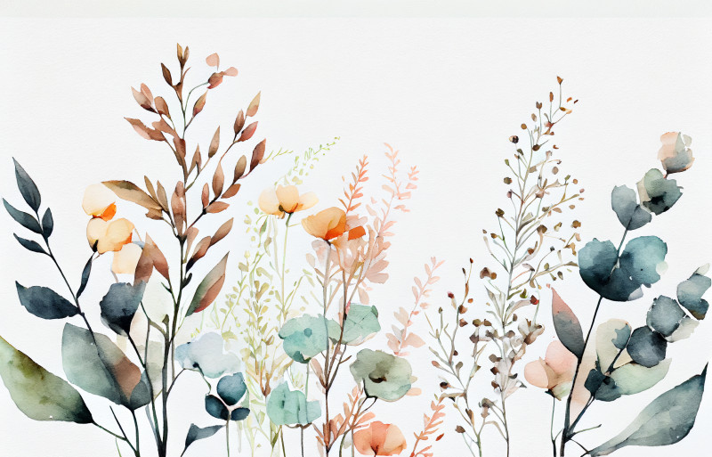 Watercolor Pastel Flower Background Image