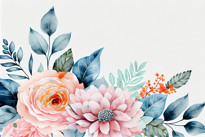 Watercolor Pastel Flower Background