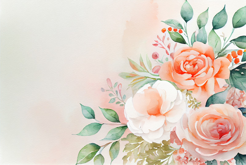Watercolor Pastel Flower Background Image