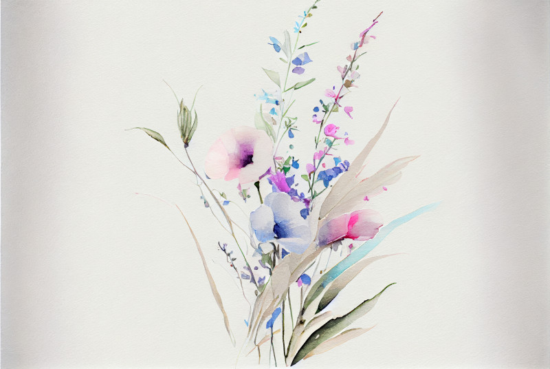 Watercolor Pastel Flower Background