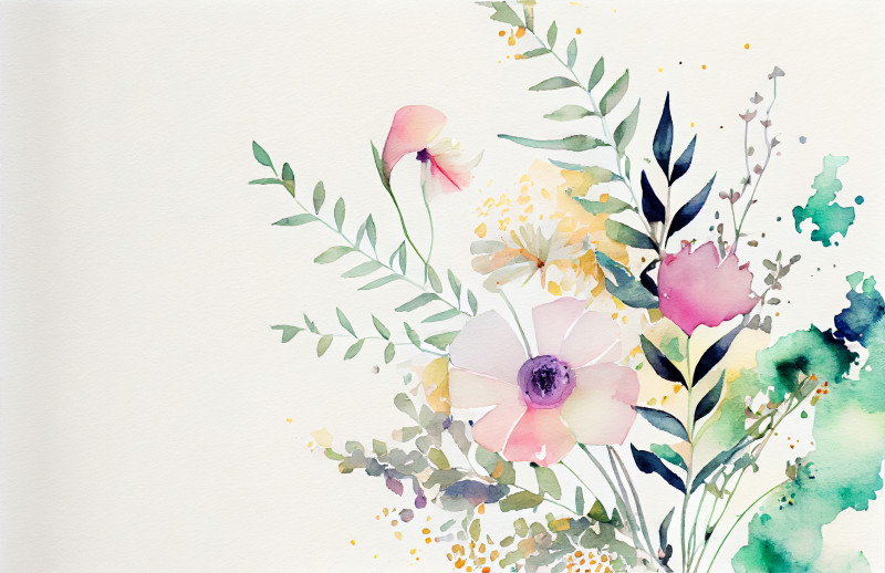 Watercolor Pastel Flower Background Image