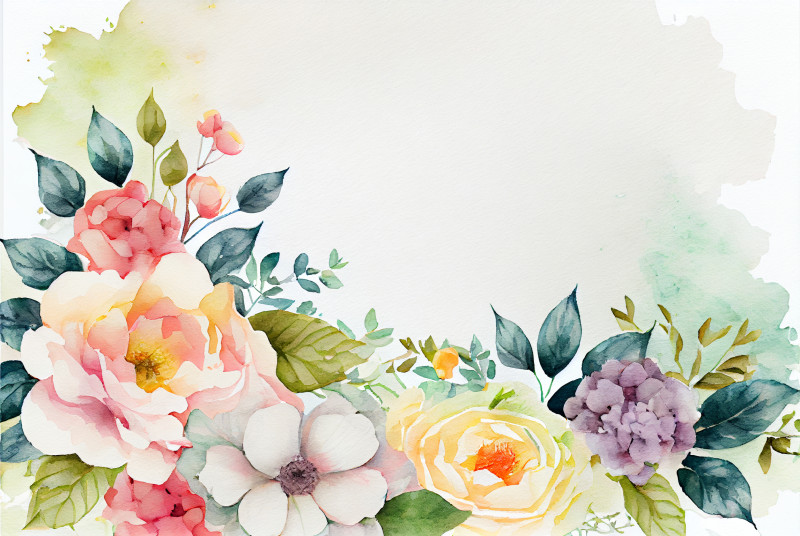Watercolor Pastel Flower Background