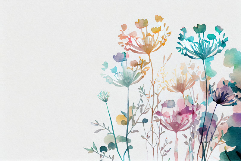 Watercolor Pastel Flower Background Image