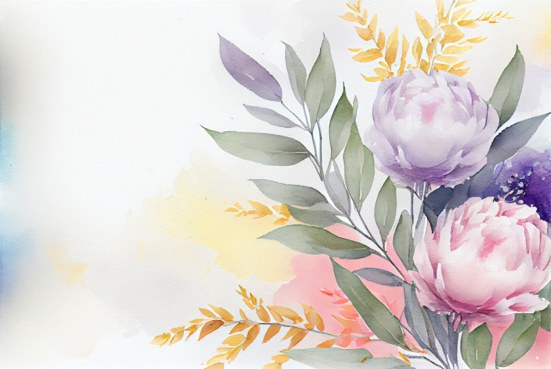 Watercolor Pastel Flower Background