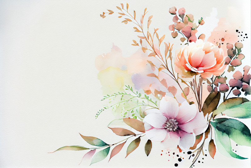 Watercolor Pastel Flower Background Image