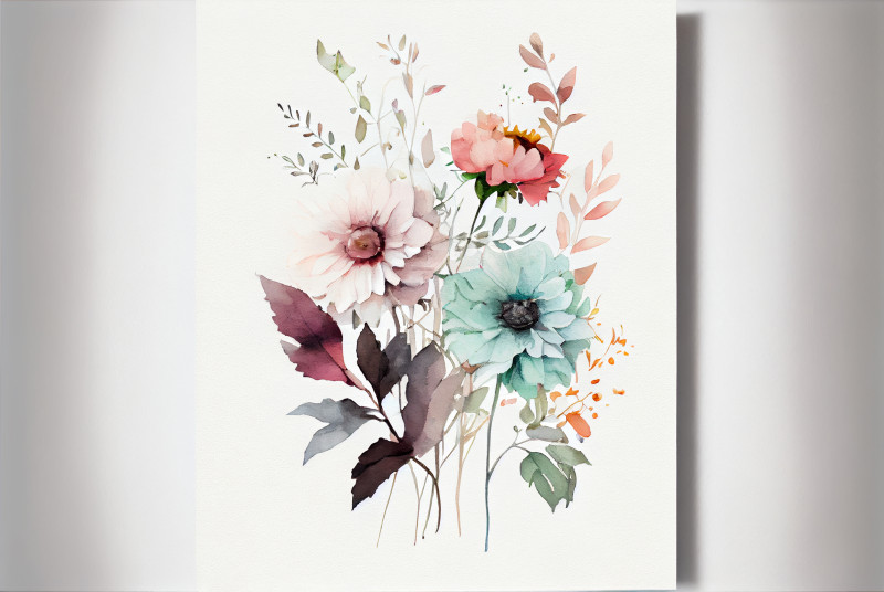 Watercolor Pastel Flower Background Image