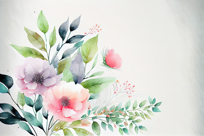 Watercolor Pastel Flower Background