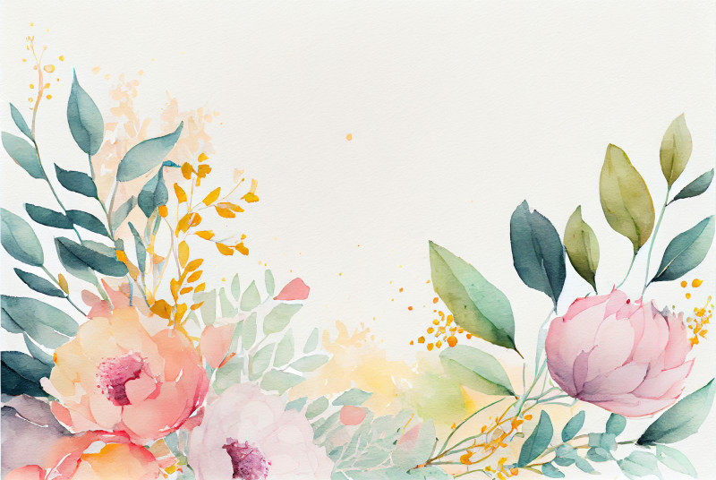 Watercolor Pastel Flower Background Image