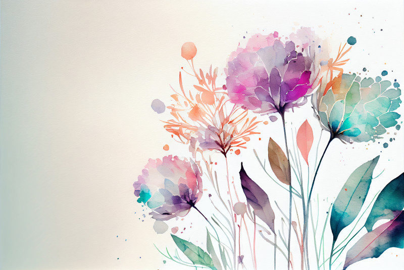 Watercolor Pastel Flower Background