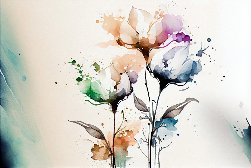 Watercolor Pastel Flower Background Image