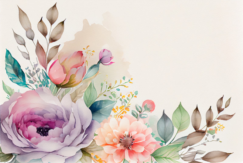 Watercolor Pastel Flower Background