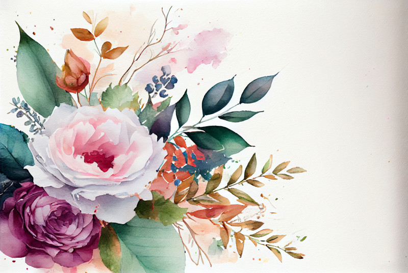Watercolor Pastel Flower Background Image