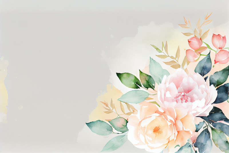 Watercolor Pastel Flower Card Background