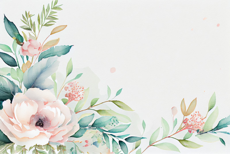 Watercolor Pastel Flower Card Background Image