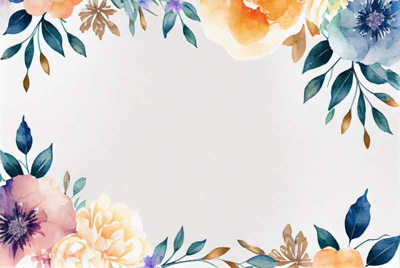 Watercolor Pastel Flower Card Background