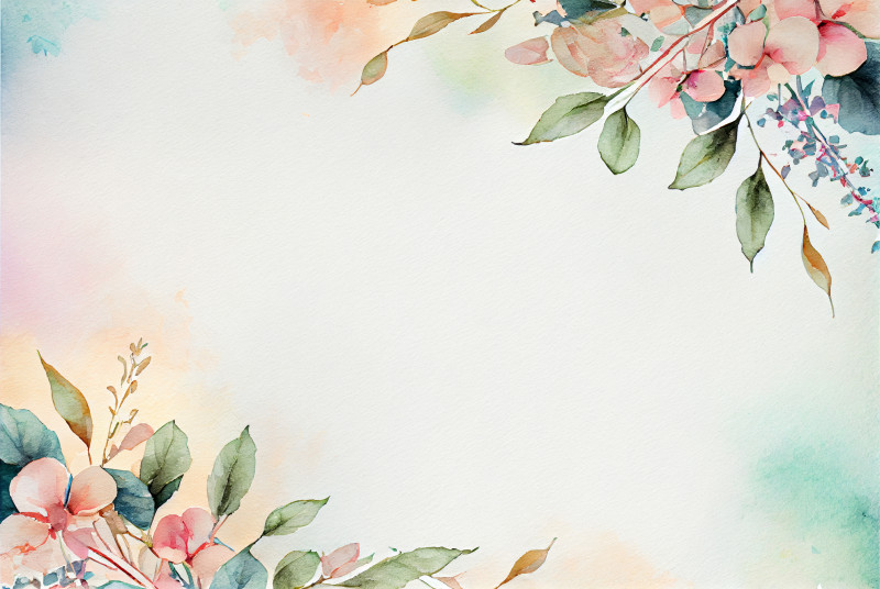 Watercolor Pastel Flower Card Background Image