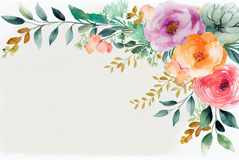 Watercolor Pastel Flower Card Background