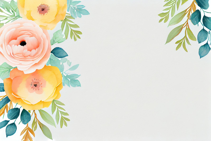 Watercolor Pastel Flower Card Background Image