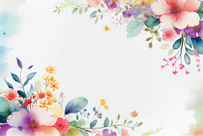 Watercolor Pastel Flower Card Background Image