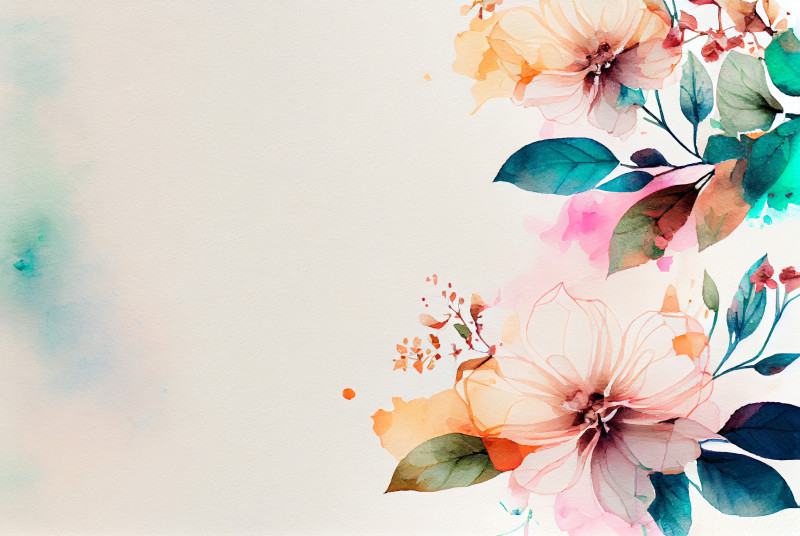 Watercolor Pastel Flower Card Background