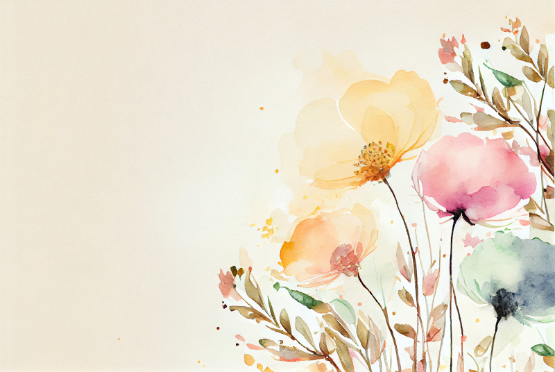 Watercolor Pastel Flower Card Background Image