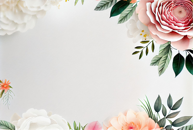 Watercolor Pastel Flower Card Background