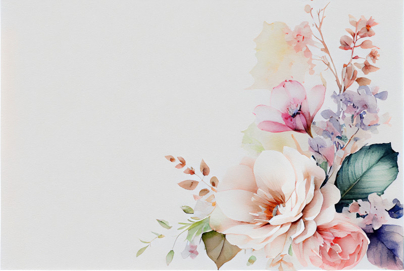 Watercolor Pastel Flower Card Background Image
