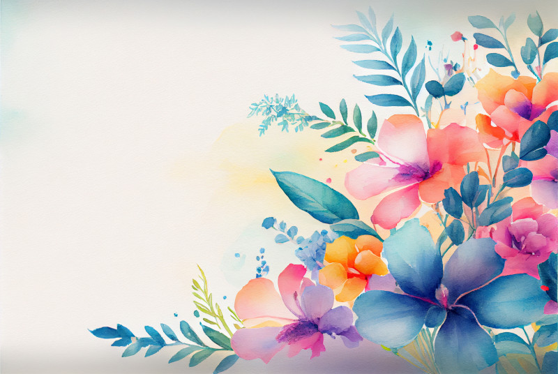 Watercolor Pastel Flower Card Background