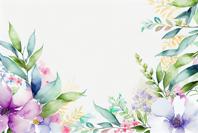 Watercolor Pastel Flower Card Background