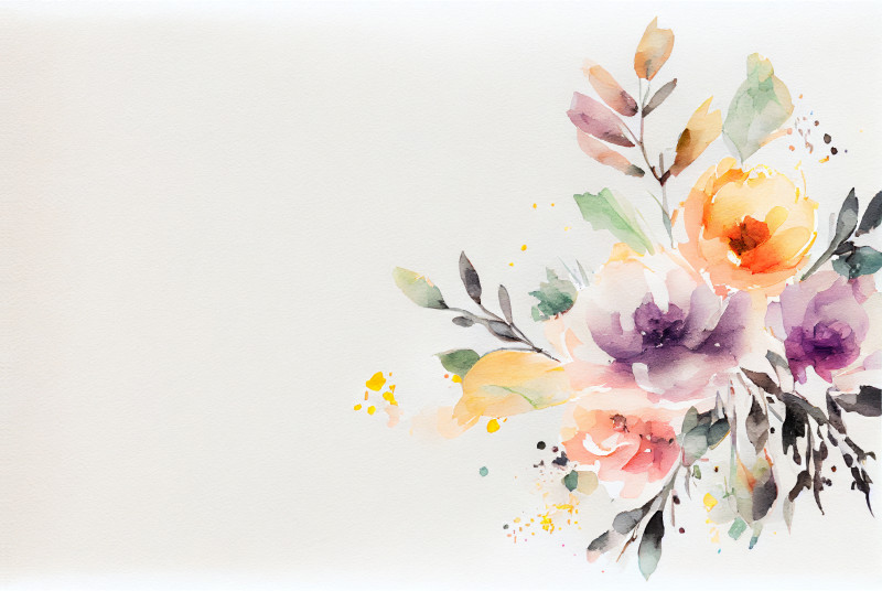 Watercolor Pastel Flower Card Background Image