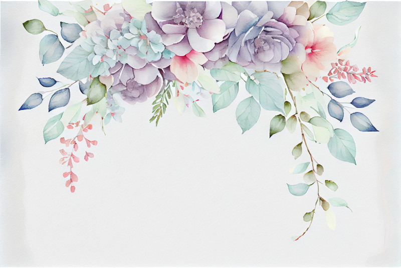 Watercolor Pastel Flower Card Background