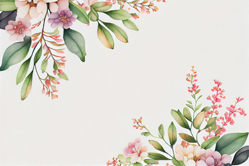 Watercolor Pastel Flower Card Background Image