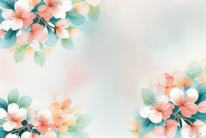 Watercolor Pastel Flower Card Background