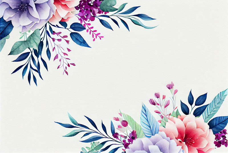 Watercolor Pastel Flower Card Background Image