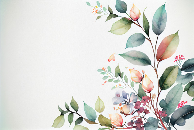 Watercolor Pastel Flower Card Background