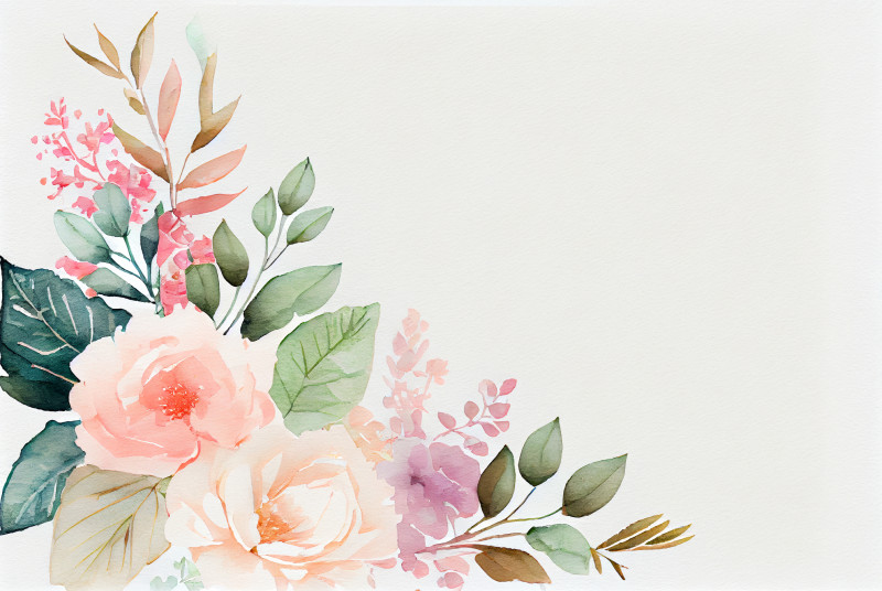 Watercolor Pastel Flower Card Background Image