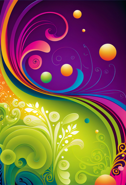 Cool Colorful Floral Background