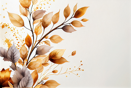 Watercolor Gold Flower Background Image