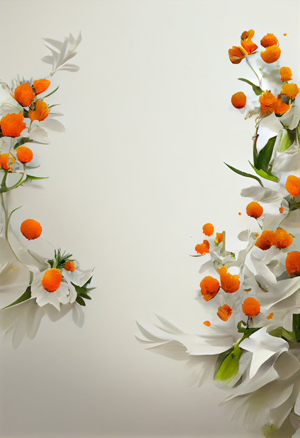 Orange Flower Card Background Image